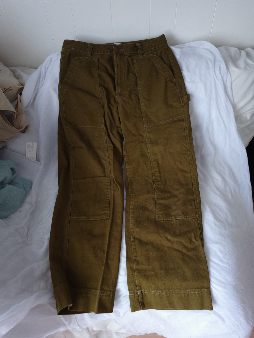 Old Navy Olive Straight-Leg Utility Pants